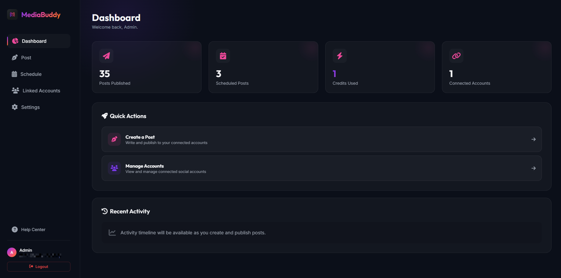 MediaBuddy Dashboard Preview